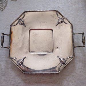 Wallace Nickel Silver Octagonal With Handles Serving Tray